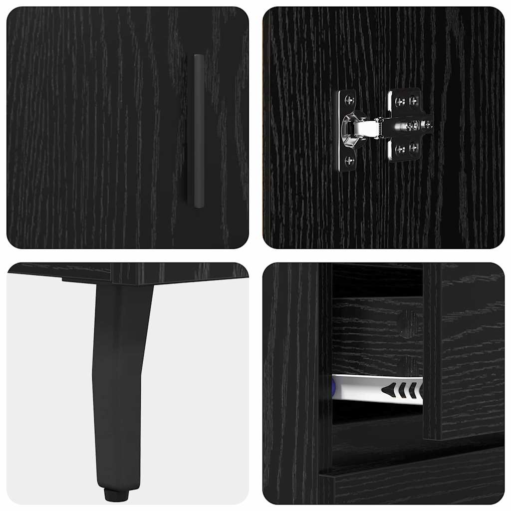 vidaXL Highboard with Drawer Black Oak 69.5 x 34 x 180 cm