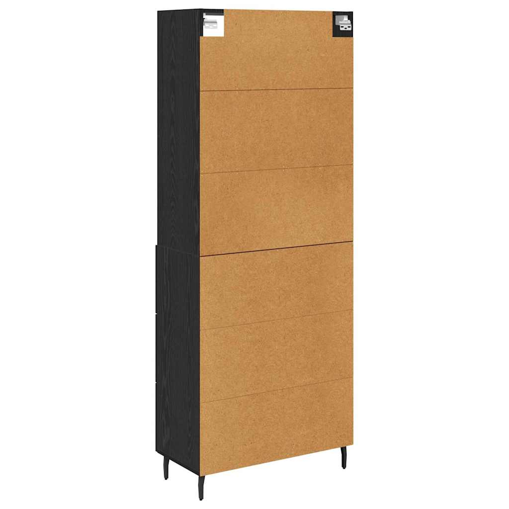 vidaXL Highboard with Drawer Black Oak 69.5 x 34 x 180 cm