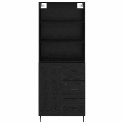 vidaXL Highboard with Drawer Black Oak 69.5 x 34 x 180 cm