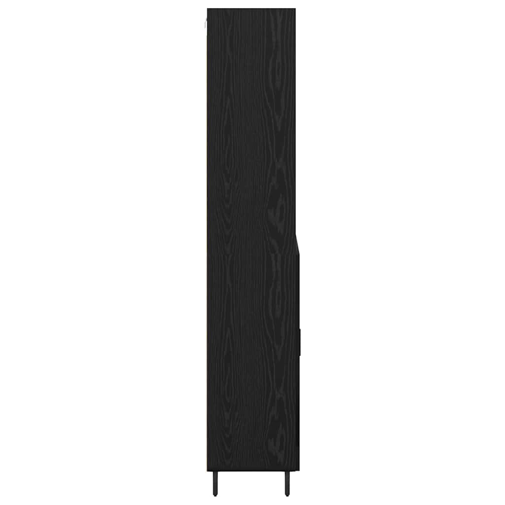 vidaXL Highboard with Drawer Black Oak 69.5 x 34 x 180 cm