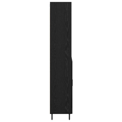 vidaXL Highboard with Drawer Black Oak 69.5 x 34 x 180 cm