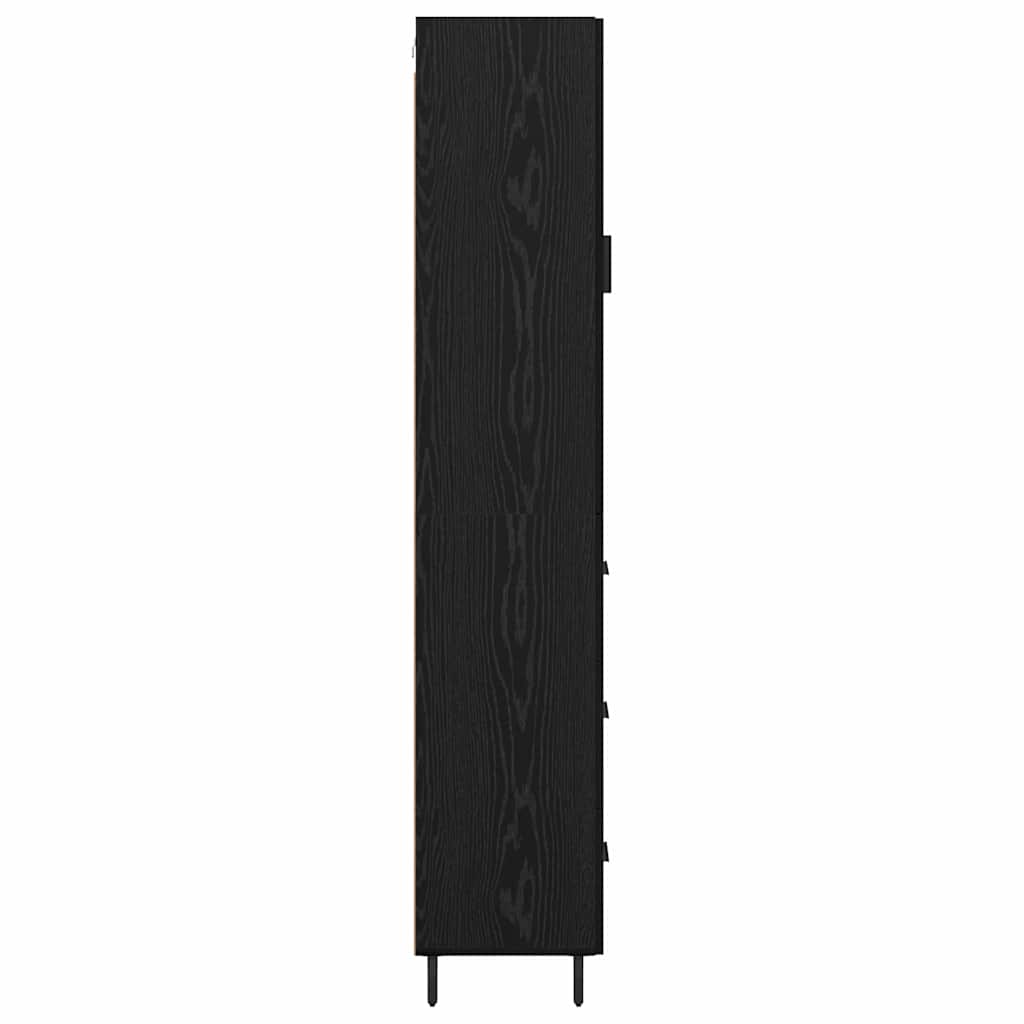vidaXL Highboard Black Oak 34.5 x 34 x 180 cm Engineered Wood