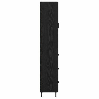 vidaXL Highboard Black Oak 34.5 x 34 x 180 cm Engineered Wood