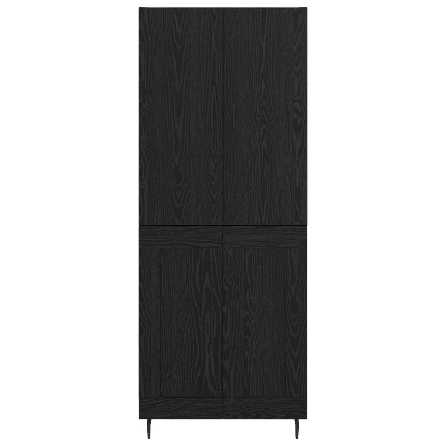 vidaXL Highboard 2 pcs Black oak Engineered Wood and Glass