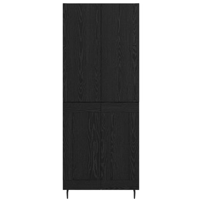 vidaXL Highboard 2 pcs Black oak Engineered Wood and Glass