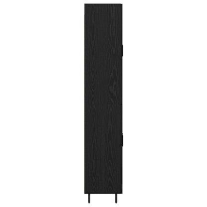 vidaXL Highboard 2 pcs Black oak Engineered Wood and Glass