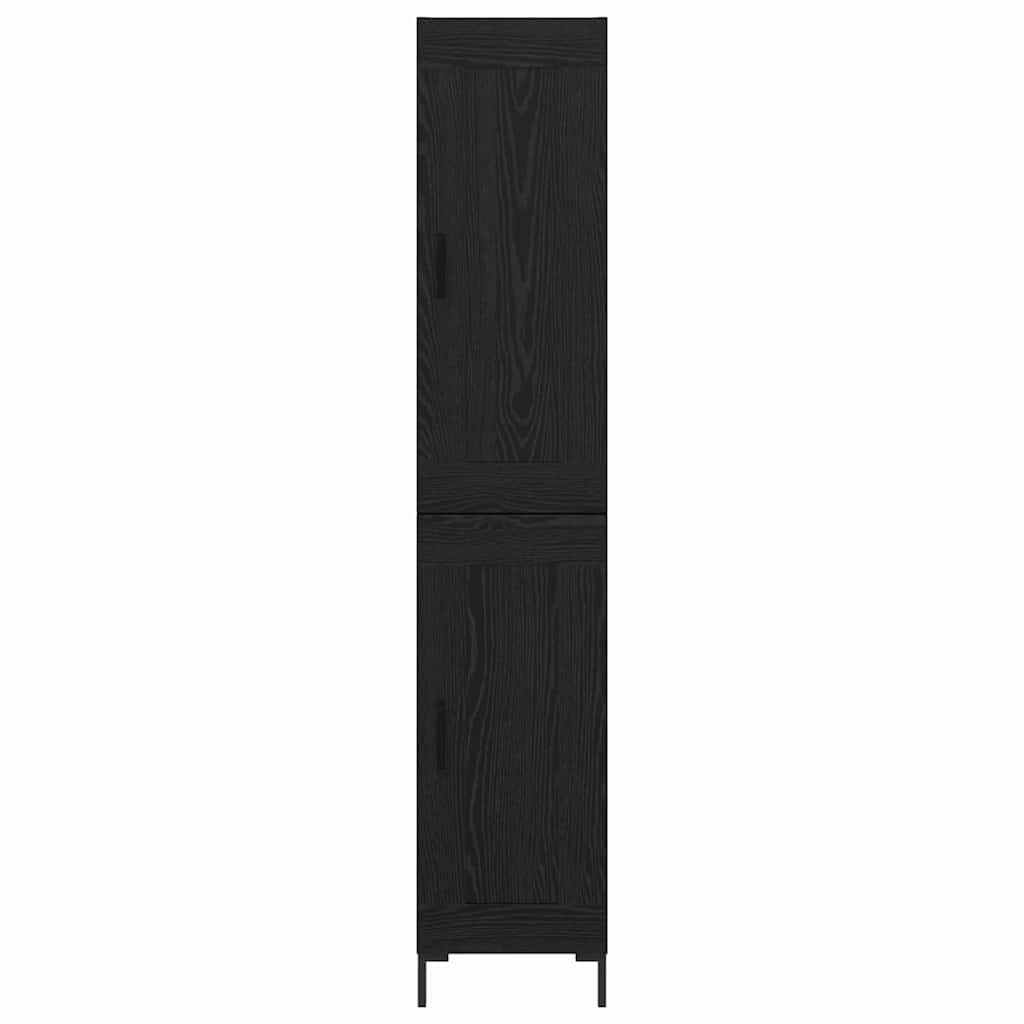 vidaXL Highboard Black Oak 34.5 x 34 x 180 cm Engineered Wood