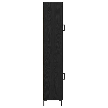 vidaXL Highboard Black Oak 34.5 x 34 x 180 cm Engineered Wood