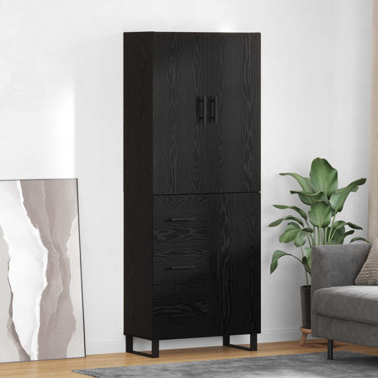 vidaXL Highboard with Drawer 2 pcs Black Oak 69.5 x 34 x 180 cm