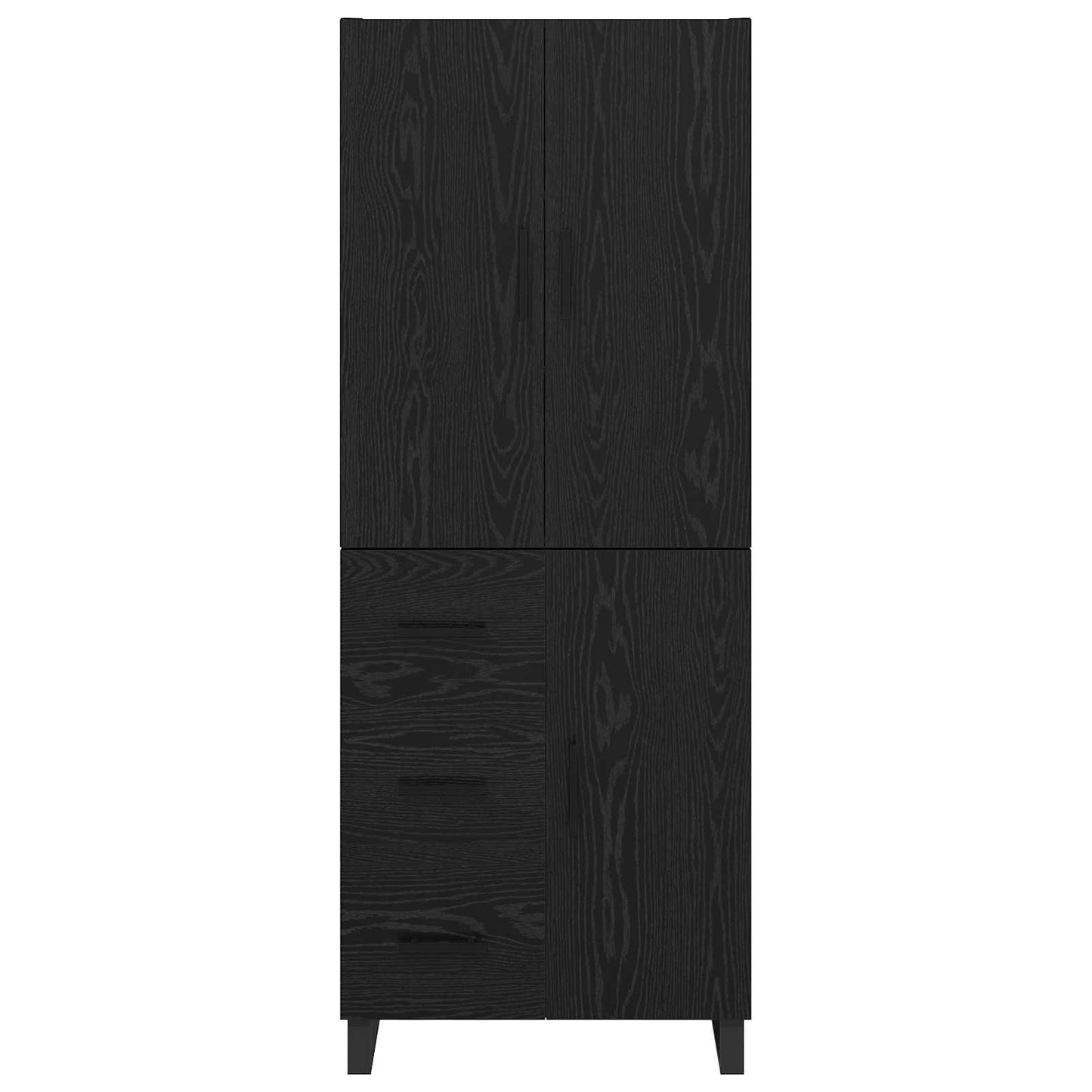 vidaXL Highboard with Drawer 2 pcs Black Oak 69.5 x 34 x 180 cm