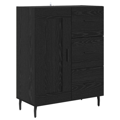 vidaXL Highboard with Drawer 2 pcs Black Oak Engineered Wood