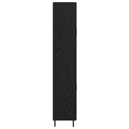 vidaXL Highboard with Drawer 2 pcs Black Oak Engineered Wood