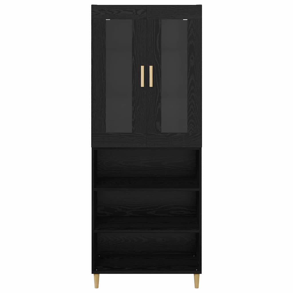 vidaXL Highboard Black Oak 69.5 x 34 x 180 cm