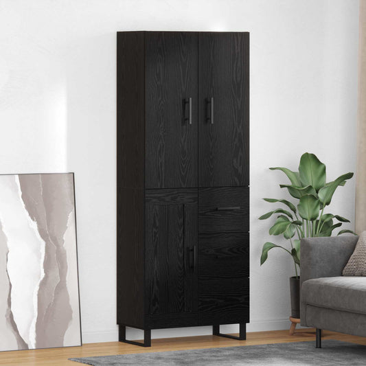vidaXL Highboard with Drawer 2 pcs Black Oak 69.5 x 34 x 180 cm