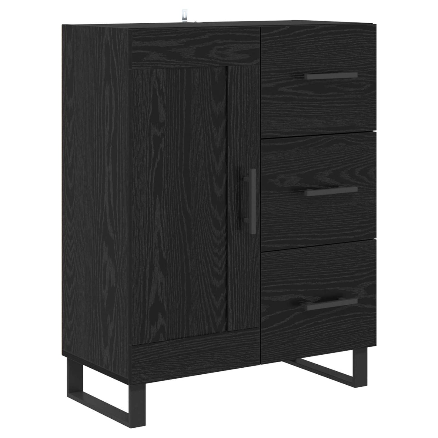 vidaXL Highboard with Drawer 2 pcs Black Oak 69.5 x 34 x 180 cm