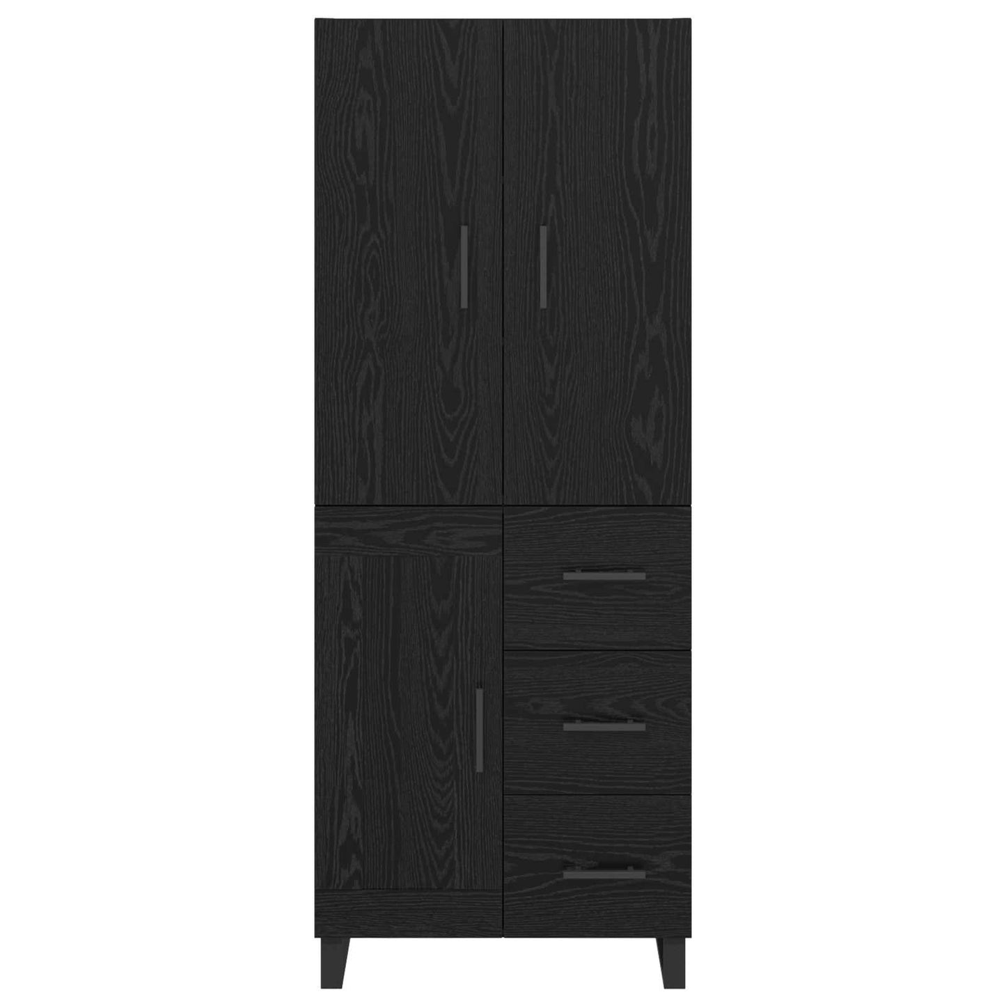 vidaXL Highboard with Drawer 2 pcs Black Oak 69.5 x 34 x 180 cm