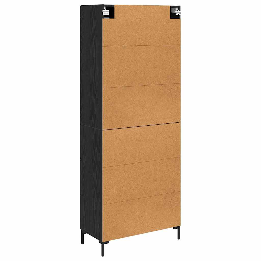 vidaXL Highboard with Drawer 2 pcs Black Oak Engineered Wood
