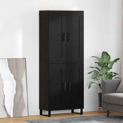 vidaXL Highboard Black Oak 69.5 x 34 x 180 cm Engineered Wood