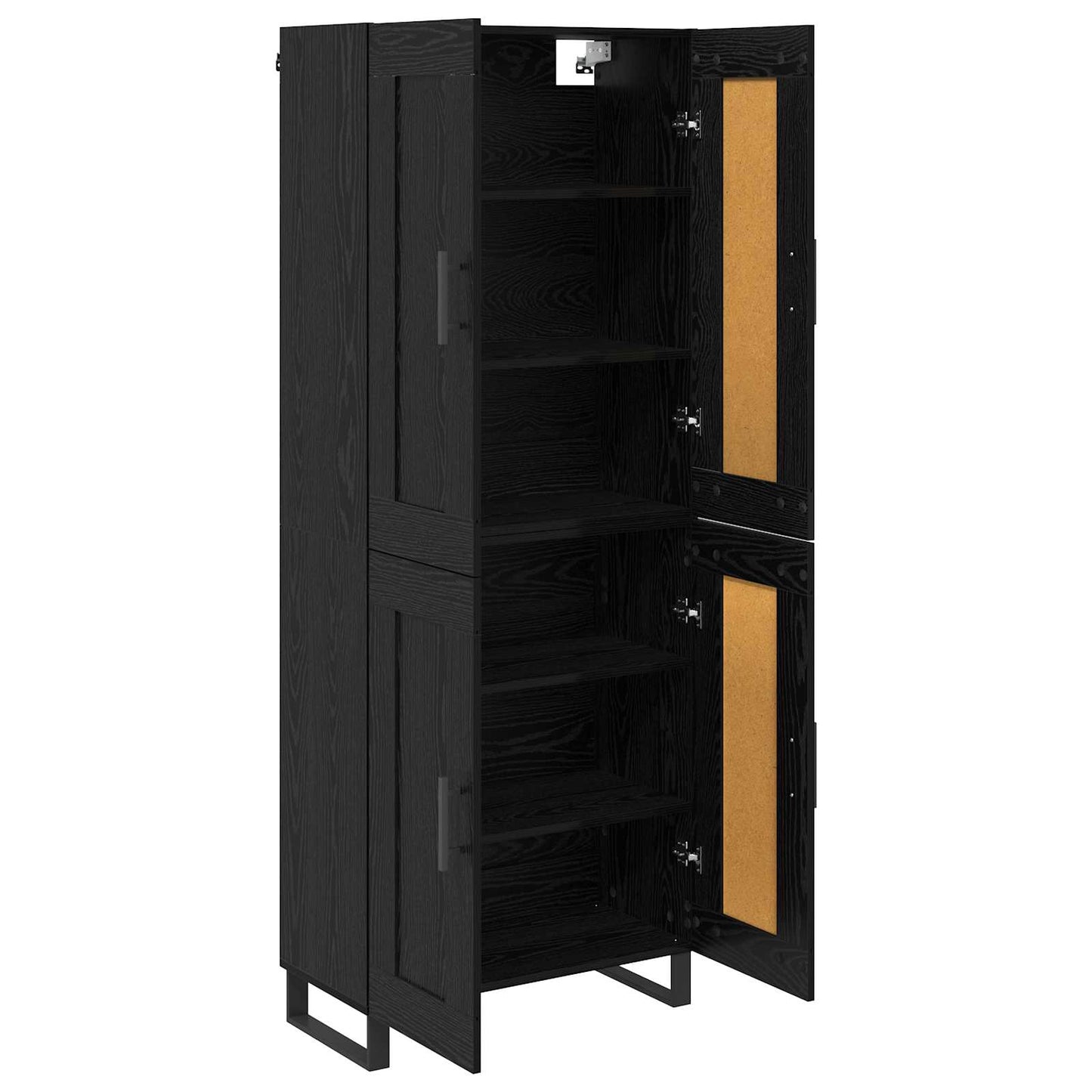 vidaXL Highboard Black Oak 69.5 x 34 x 180 cm Engineered Wood