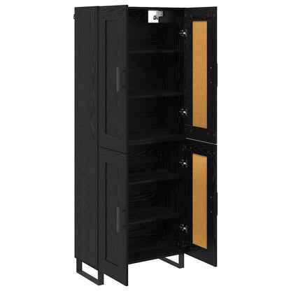 vidaXL Highboard Black Oak 69.5 x 34 x 180 cm Engineered Wood
