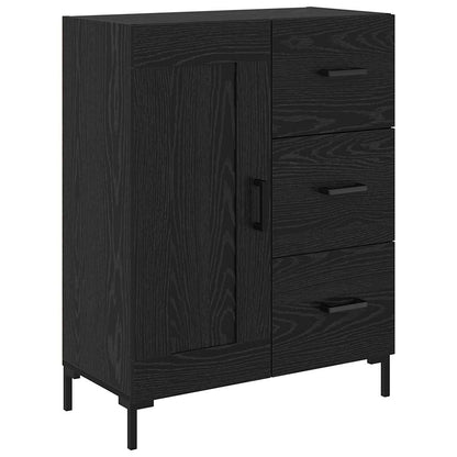 vidaXL Highboard with Drawer 2 pcs Black Oak Engineered Wood
