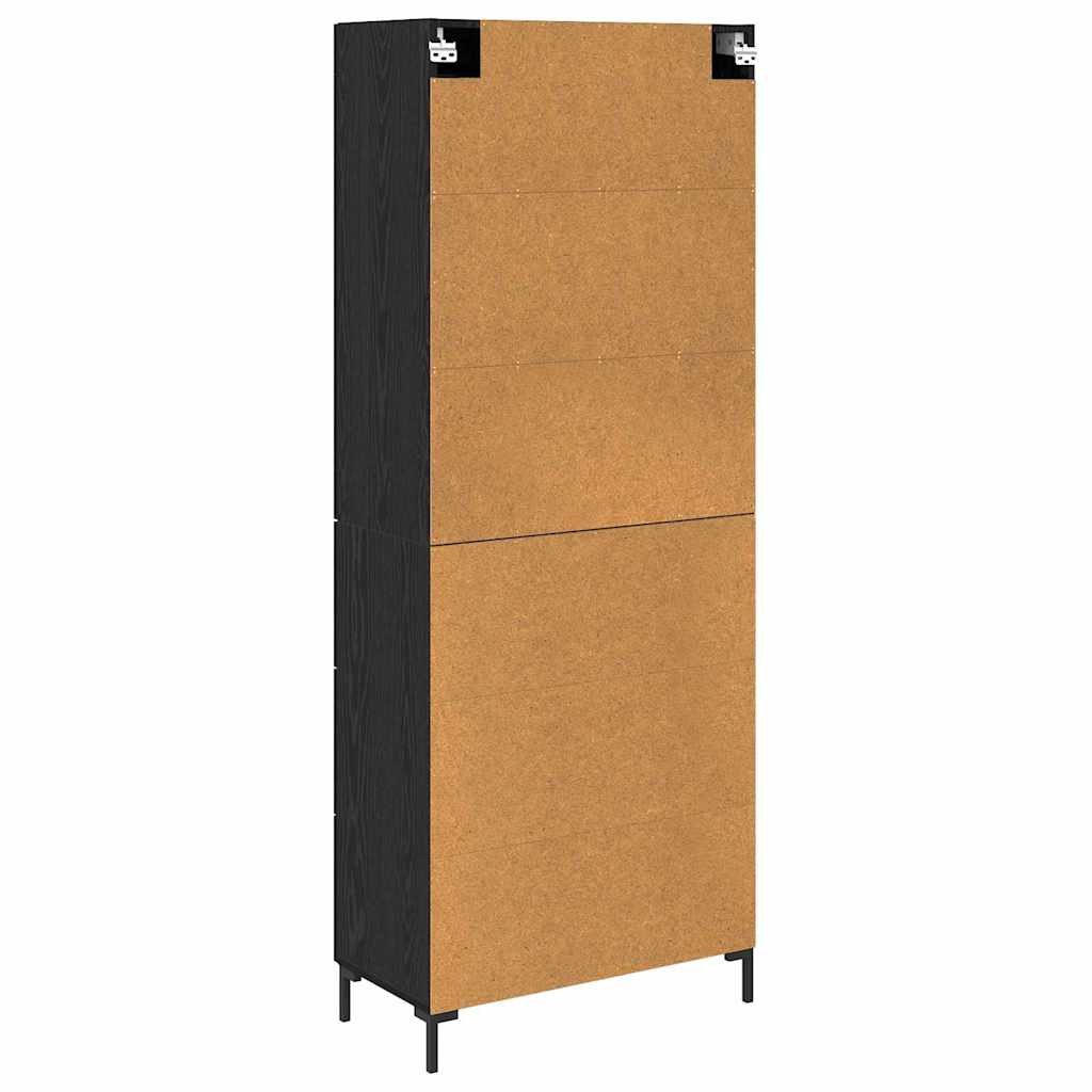 vidaXL Highboard with Drawer 2 pcs Black Oak Engineered Wood