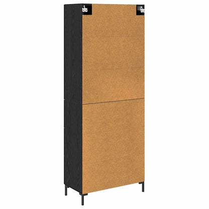 vidaXL Highboard with Drawer 2 pcs Black Oak Engineered Wood