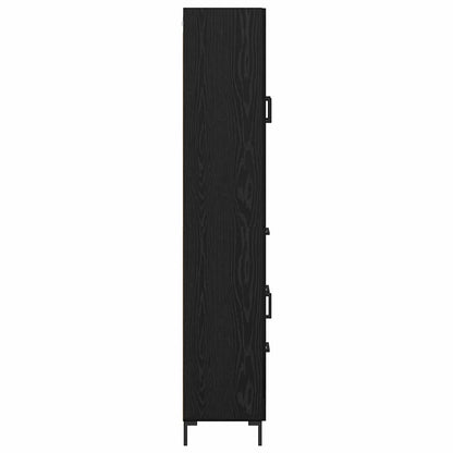 vidaXL Highboard with Drawer 2 pcs Black Oak Engineered Wood