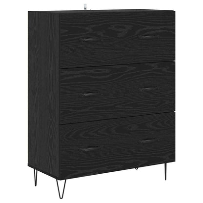 vidaXL Highboard with Drawer 2 pcs Black Oak Engineered Wood