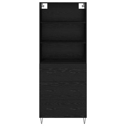vidaXL Highboard with Drawer 2 pcs Black Oak Engineered Wood