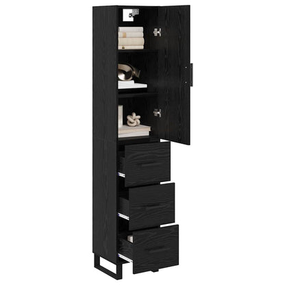 vidaXL Highboard Black Oak 34.5 x 34 x 180 cm Engineered Wood
