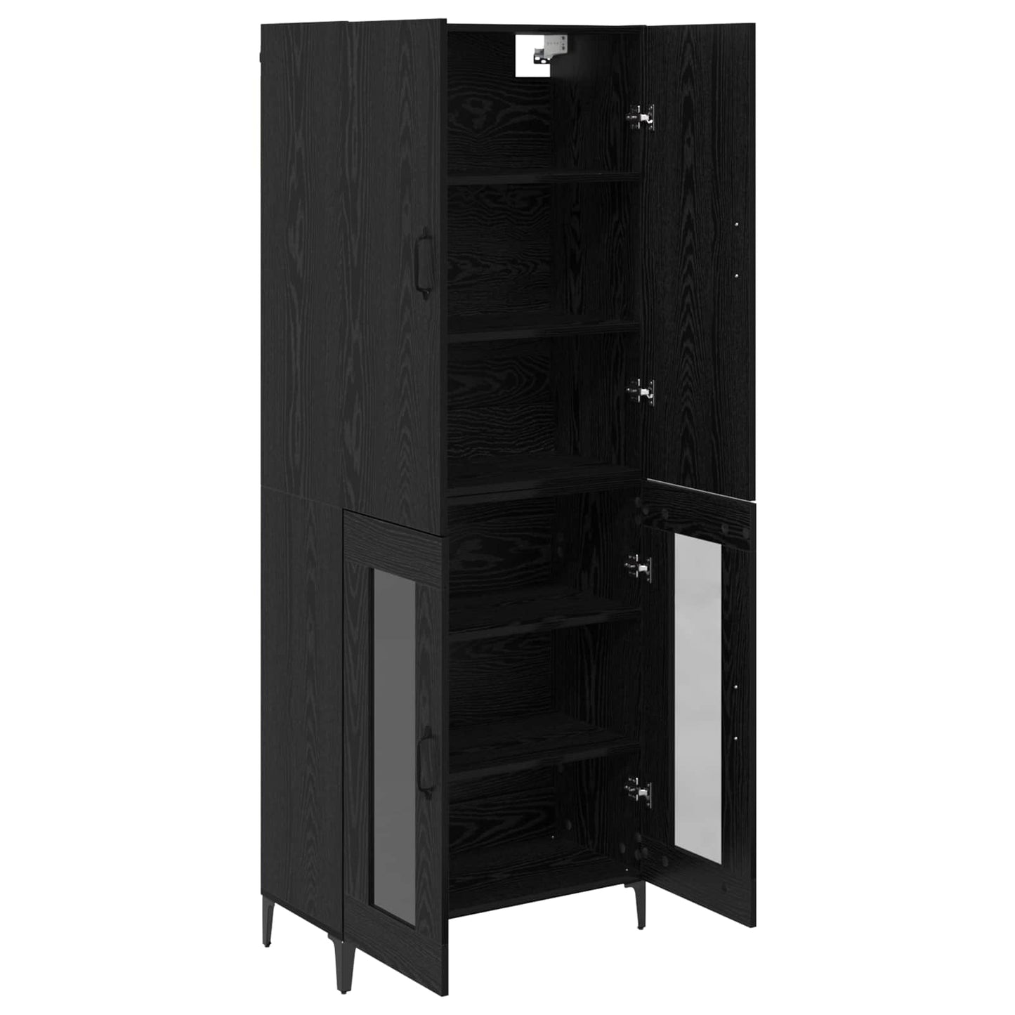 vidaXL Highboard Black Oak 69.5 x 34 x 180 cm Engineered Wood