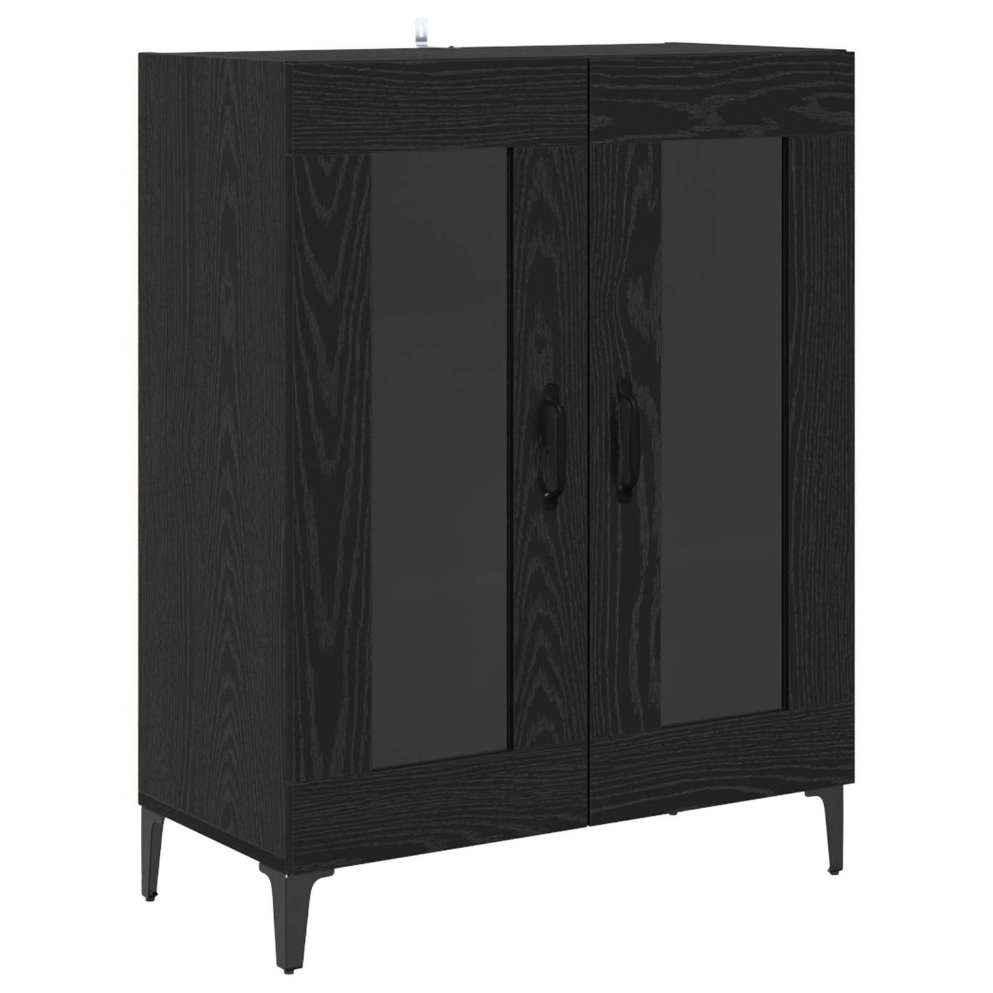 vidaXL Highboard Black Oak 69.5 x 34 x 180 cm Engineered Wood
