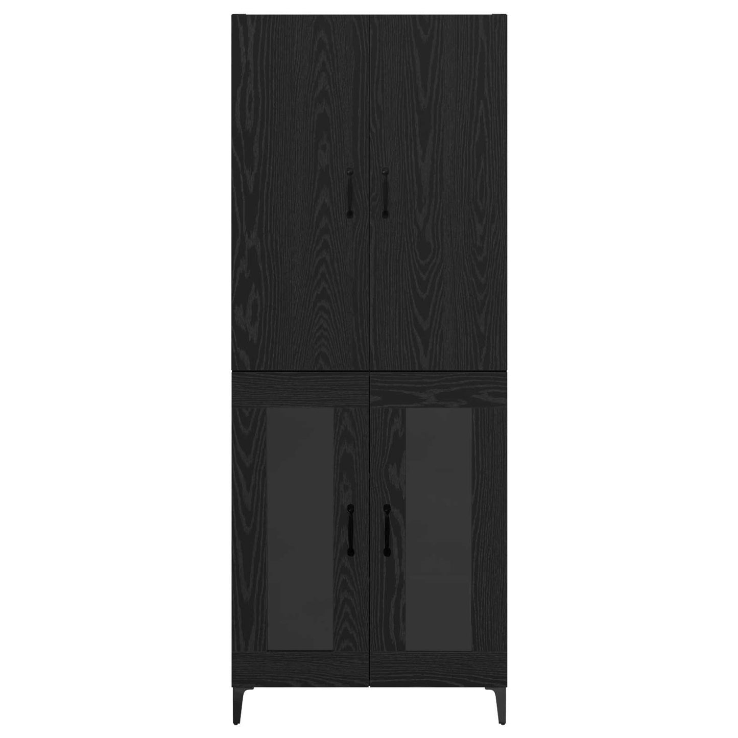 vidaXL Highboard Black Oak 69.5 x 34 x 180 cm Engineered Wood
