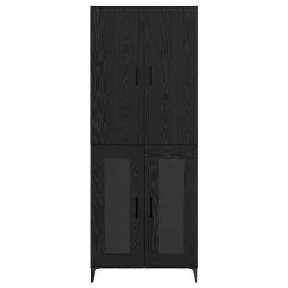 vidaXL Highboard Black Oak 69.5 x 34 x 180 cm Engineered Wood