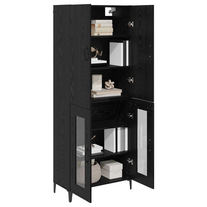 vidaXL Highboard Black Oak 69.5 x 34 x 180 cm Engineered Wood