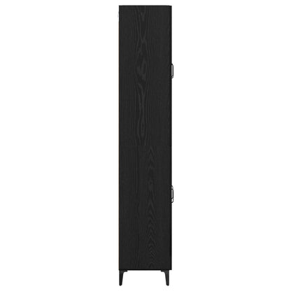 vidaXL Highboard Black Oak 69.5 x 34 x 180 cm Engineered Wood