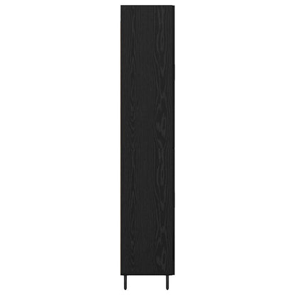 vidaXL Highboard with Drawer 2 pcs Black oak Engineered Wood and Glass