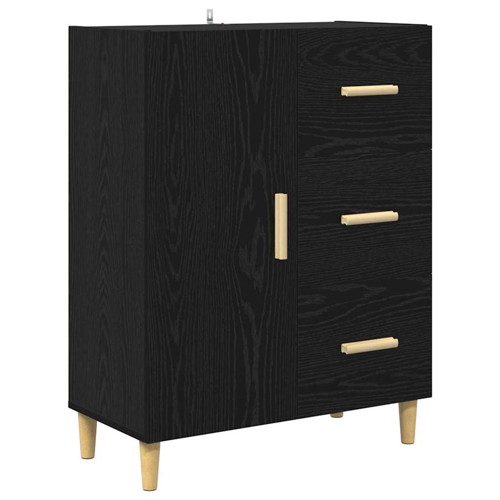 vidaXL Highboard Black Oak 69.5 x 32.5 x 180 cm Engineered Wood