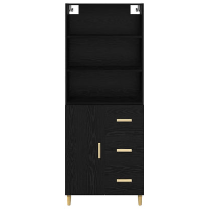vidaXL Highboard Black Oak 69.5 x 32.5 x 180 cm Engineered Wood
