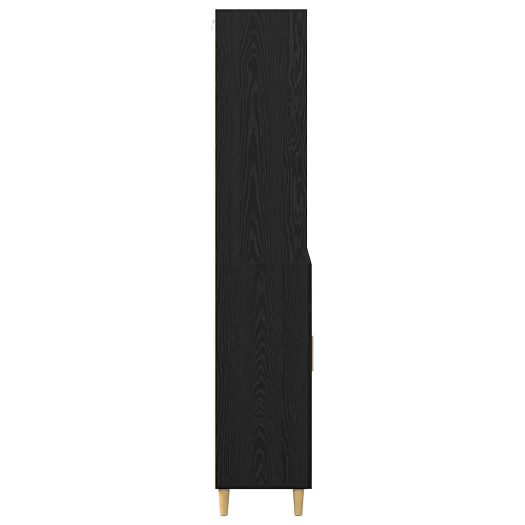 vidaXL Highboard Black Oak 69.5 x 32.5 x 180 cm Engineered Wood