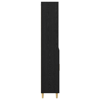 vidaXL Highboard Black Oak 69.5 x 32.5 x 180 cm Engineered Wood