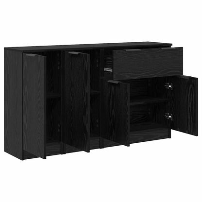 vidaXL Sideboard with Drawer 3 pcs Black oak Engineered Wood