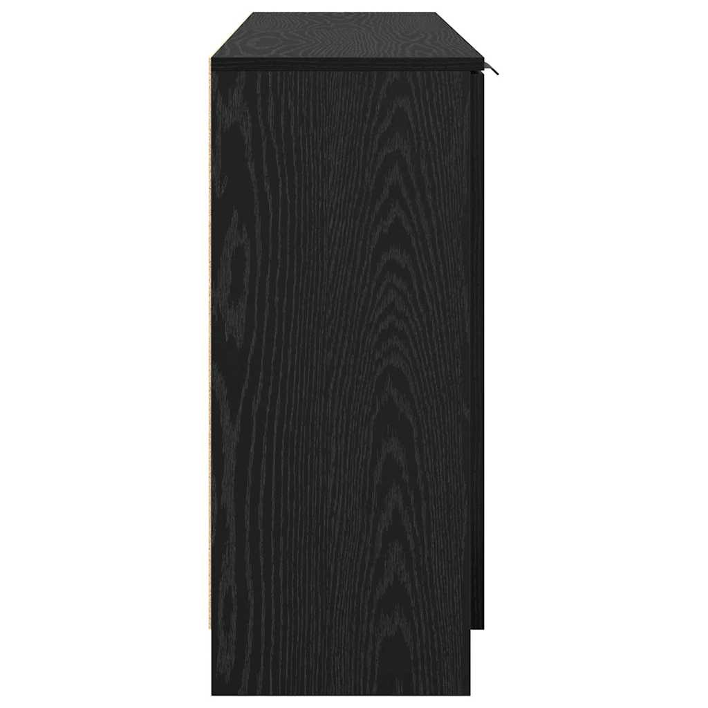 vidaXL Sideboard with Drawer 3 pcs Black oak Engineered Wood