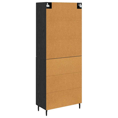 vidaXL Highboard with Drawer 2 pcs Black Oak Engineered Wood