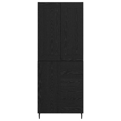 vidaXL Highboard with Drawer 2 pcs Black Oak Engineered Wood