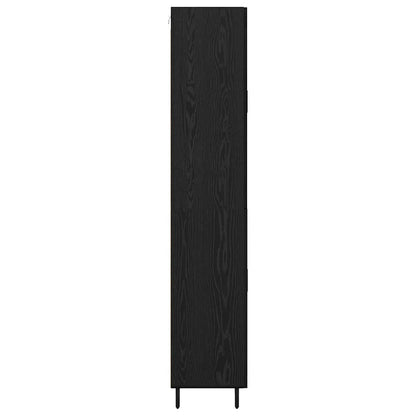 vidaXL Highboard with Drawer 2 pcs Black Oak Engineered Wood