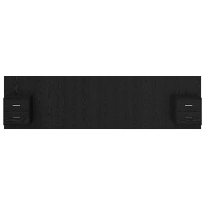 vidaXL Headboard with Cabinet 3 pcs Black Oak Engineered Wood