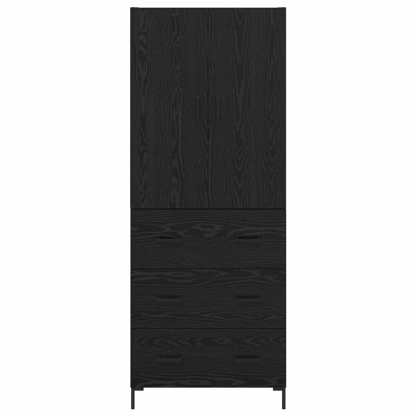 vidaXL Highboard Black Oak 69.5 x 34 x 180 cm Engineered Wood