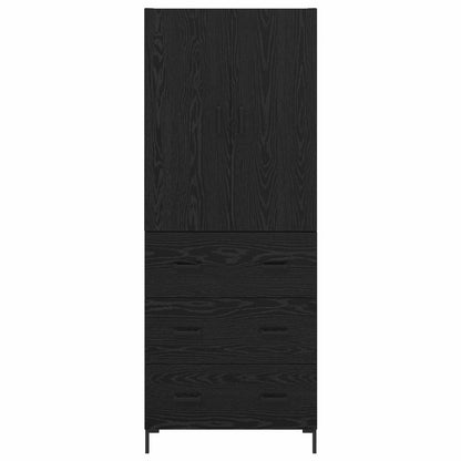 vidaXL Highboard Black Oak 69.5 x 34 x 180 cm Engineered Wood